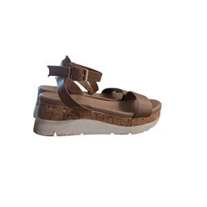 Forever 21 Womens Sandals Ankle Strap Shoes Brown Open Toe Size 7